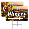 2 Pack Winery Yard Signs 16" x 24" - Double-Sided Print, with Metal Stakes 841098103835