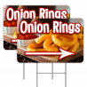 2 Pack Onion Rings Yard Signs 16" x 24" - Double-Sided Print, with Metal Stakes 841098109707