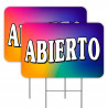 2 Pack Abierto Yard Signs 16" x 24" - Double-Sided Print, with Metal Stakes 841098110222