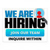 We are Hiring Join Our Team 32" x 24" Perforated Removable Window Decal (Made in The USA)
