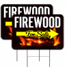 Vista Products 2 Pack Firewood for Sale (Arrow) Yard Sign 16" x 24" - Double-Sided Print, with Metal Stakes Made in The USA 8410