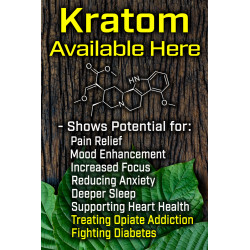 Kratom Available Here Benefits Economy A-Frame Sign (24" x 36")