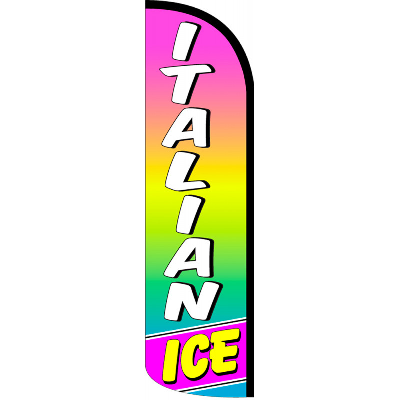 ITALIAN ICE Premium Windless Feather Flag FLAG ONLY No Hardware (11.5' Tall x 3' Wide) Made in the USA