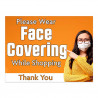 Please Wear Face Covering While Shopping (32" x 24") Perforated Removable Window Decal