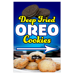 Deep Fried Oreo Cookies Economy A-Frame Sign 24" Wide by 36" Tall (Made in The USA) 841098107796