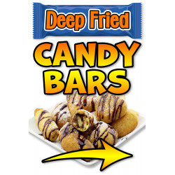 Deep Fried Candy Bars Economy A-Frame Sign 24" Wide by 36" Tall (Made in The USA) 841098107833
