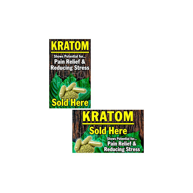 Kratom Sold Here 2 Pack Perforated Window Decal 9" x 15" each (Removable)