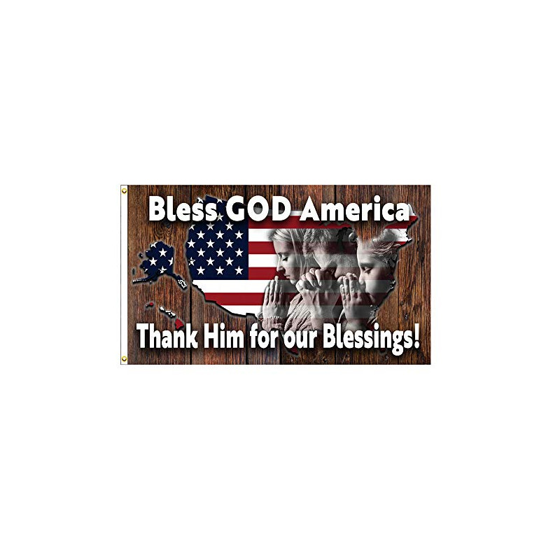 VF Display Bless GOD America 3x5 Premium Polyester Flag (Made in The USA)