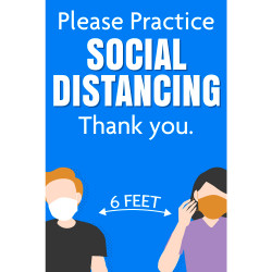 Please Practice Social Distancing Economy A-Frame Sign 2 Feet Wide by 3 Feet Tall