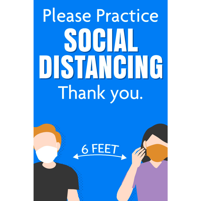 Please Practice Social Distancing Economy A-Frame Sign 2 Feet Wide by 3 ...