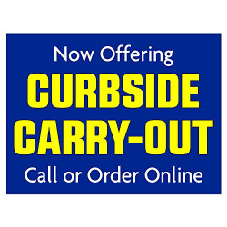Curbside Carry-Out (32" x 24") Perforated Removable Window Decal
