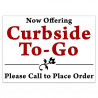 Curbside to-Go (32" x 24") Perforated Removable Window Decal