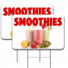 VF Displays 2 Pack Smoothies Yard Sign 16" x 24" - Double-Sided Print, with Metal Stakes 841098173654