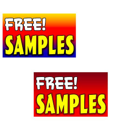 2 Pack Free Samples Perforated Window Decal 9" x 15" Each (Removable)