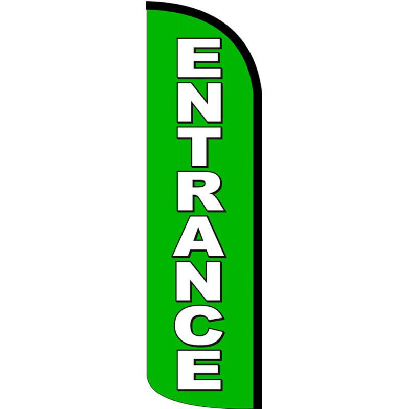Vista Flags Entrance (Green) Windless Feather Banner Flag ONLY (11.5 x 3 Feet)