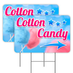2 Pack Cotton Candy Yard Signs 16" x 24" - Double-Sided Print, with Metal Stakes 841098199753