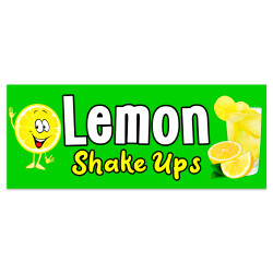 Lemon Shake Ups Vinyl Banner 8 Feet Wide by 2.5 Feet Tall (Made in The USA) 841098109202