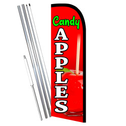 Candy Apples Premium Windless Feather Flag Bundle (11.5' Tall Flag, 15' Tall Flagpole, Ground Mount Stake) 841098106300
