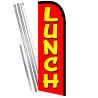 Lunch Premium Windless Feather Flag Bundle (11.5' Tall Flag, 15' Tall Flagpole, Ground Mount Stake) 841098152987