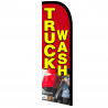 Truck Wash Premium Windless Feather Flag, FLAG ONLY (11.5' Tall x 3' Wide)