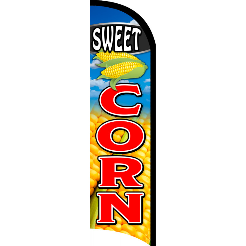 Sweet CORN Premium Windless Polyknit Feather Flag (11.5 x 3 feet) FLAG ONLY No Hardware Printed in the USA