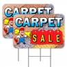 2 Pack Carpet Sale Yard Signs 16" x 24" - Double-Sided Print, with Metal Stakes 841098110611