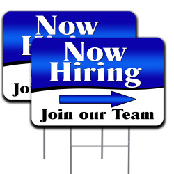 Now Hiring Join our Team Arrow 2 Pack Double-Sided Yard Signs