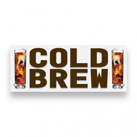 COLD BREW Vinyl Banner with Optional Sizes (Made in the USA)
