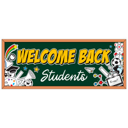 Welcome Back Students Vinyl Banner with Optional Sizes (Made in the USA)