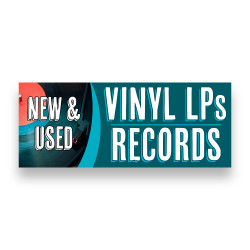 Vinyl LPs Records Vinyl Banner with Optional Sizes (Made in the USA)