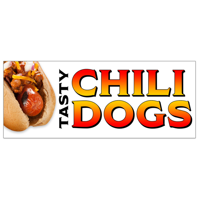Chili Dogs Vinyl Banner with Optional Sizes (Made in the USA)