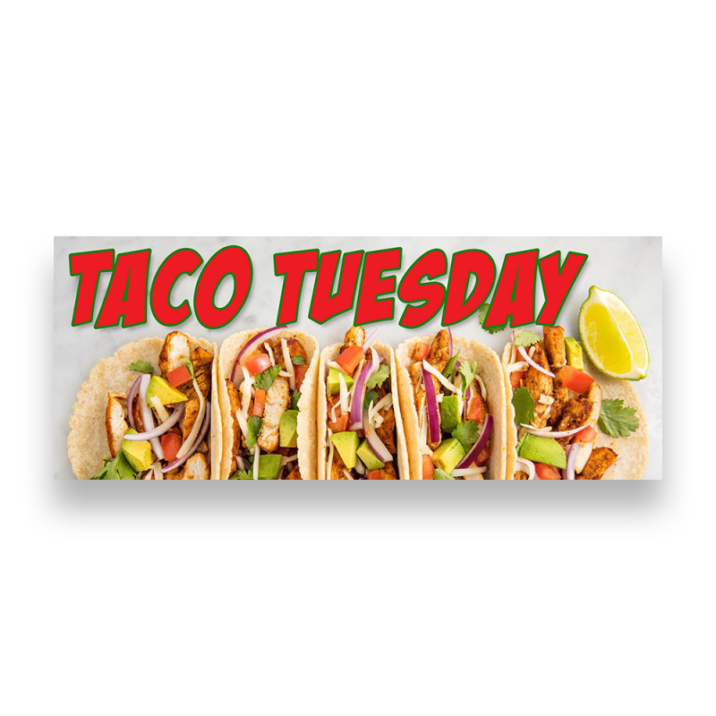 Taco Tueday Vinyl Banner with Optional Sizes (Made in the USA)