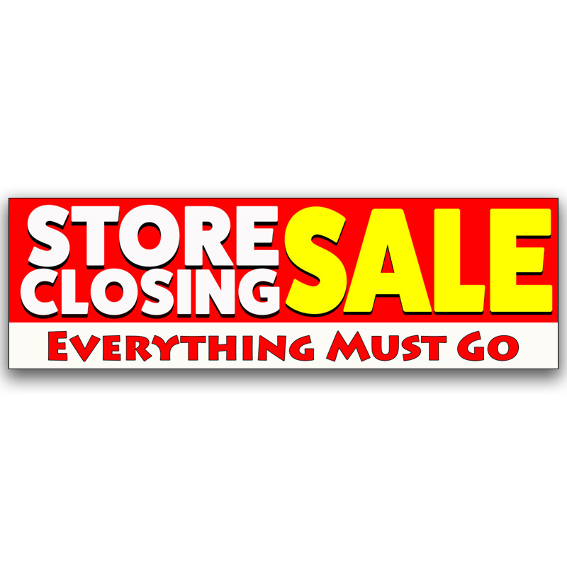 Store Closing Sale Vinyl Banner 5 Feet Wide By 2 Feet Tall   Store Closing Salevinyl Banner Size Options 