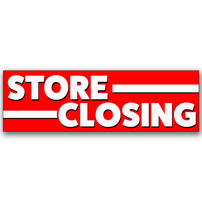 Store Closing Vinyl Banner 5 Feet Wide by 2 Feet Tall