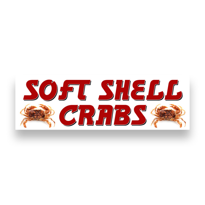 Soft Shell Crabs Vinyl Banner 5 Feet Wide by 2 Feet Tall
