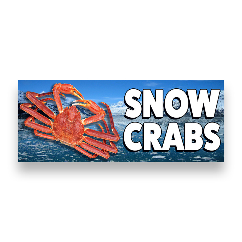 SNOW CRABS Vinyl Banner with Optional Sizes (Made in the USA)