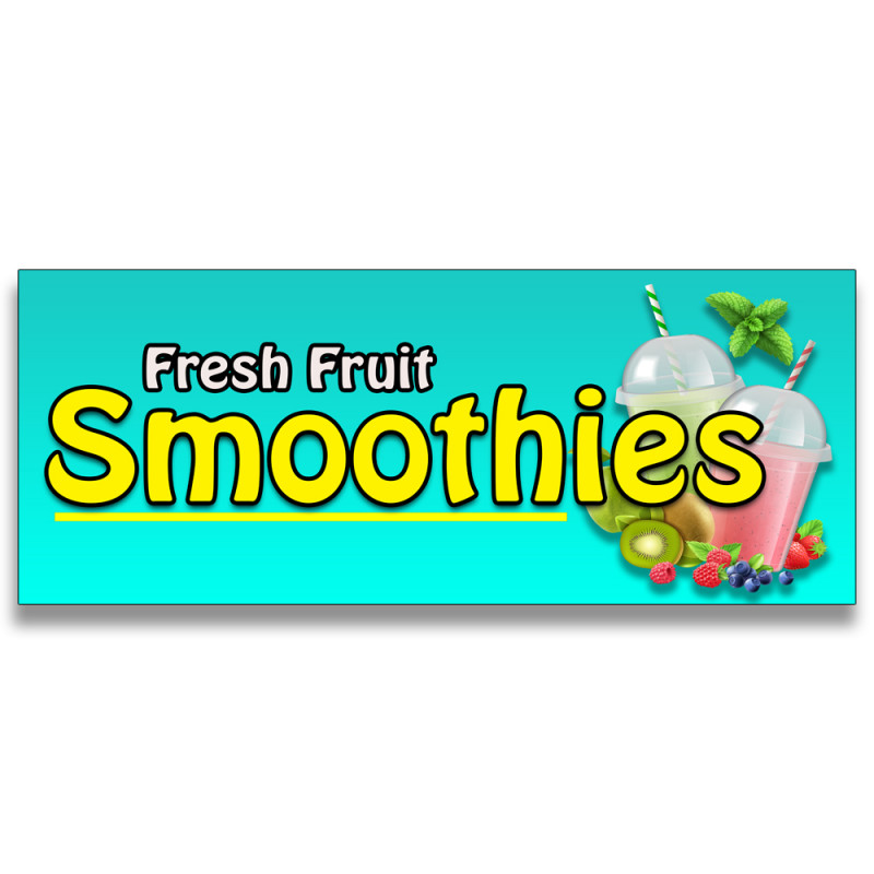 Smoothies Vinyl Banner with Optional Sizes (Made in the USA)