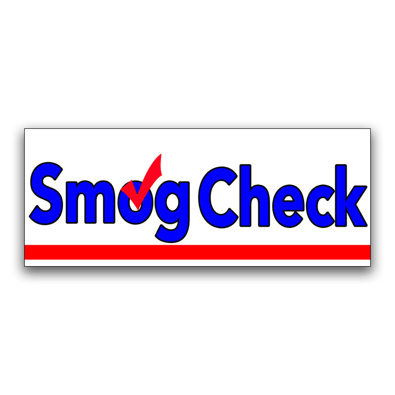 Smog Check Vinyl Banner with Optional Sizes (Made in the USA)