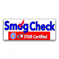 Smog Check (Star Certified) Vinyl Banner with Optional Sizes (Made in the USA)