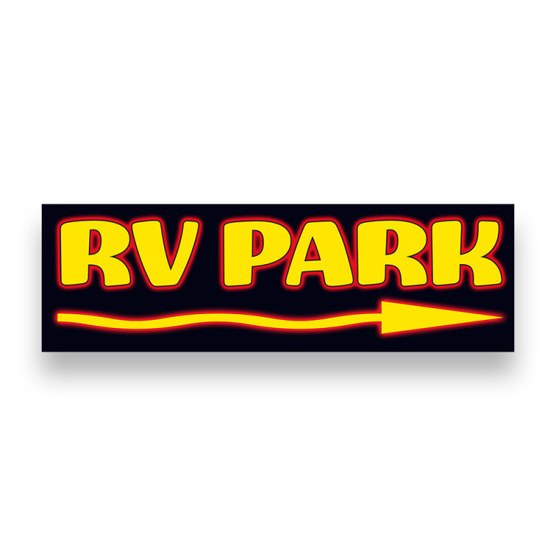 RV Park Right Arrow Vinyl Banner 5 Feet Wide by 2 Feet Tall