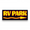 RV Park Right Arrow Vinyl Banner with Optional Sizes (Made in the USA)