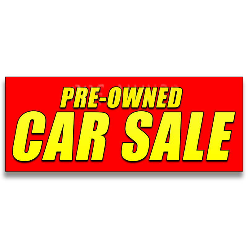 Pre-Owned Car Sale Vinyl Banner with Optional Sizes (Made in the USA)