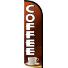 Coffee Premium Windless Feather Flag, FLAG ONLY (11.5' Tall x 3' Wide) Made in the USA