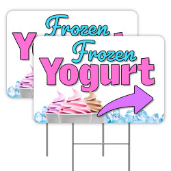 Frozen Yogurt 3 Pack 16x24 Inch Sign, Single Sided Print (Made in The USA)
