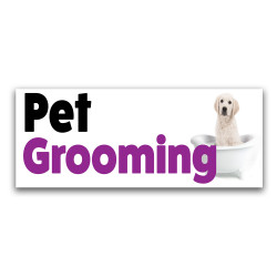 Pet Grooming Vinyl Banner with Optional Sizes (Made in the USA)