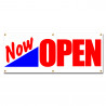 NOW OPEN Vinyl Banner with Optional Sizes (Made in the USA)