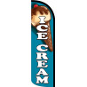Ice Cream (Teal) Premium Windless Feather Flag, Flag ONLY No Hardware (11.5' Tall x 3' Wide) Printed in The USA