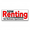 Now Renting 1 & 2 Bedroom Apartments Vinyl Banner with Optional Sizes (Made in the USA)