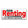 Now Renting 1, 2 3 Bedroom Vinyl Banner with Optional Sizes (Made in the USA)
