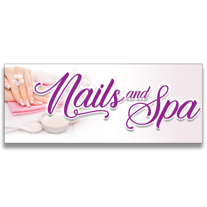 Nails and Spa Vinyl Banner with Optional Sizes (Made in the USA)